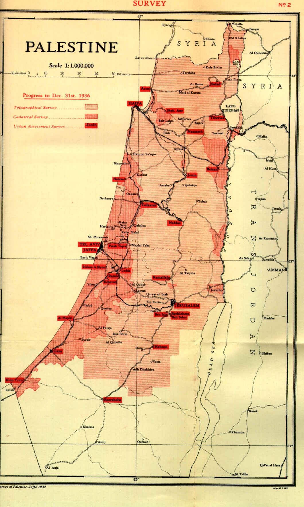 Click to open full-size - Survey Map of Palestine, 1937